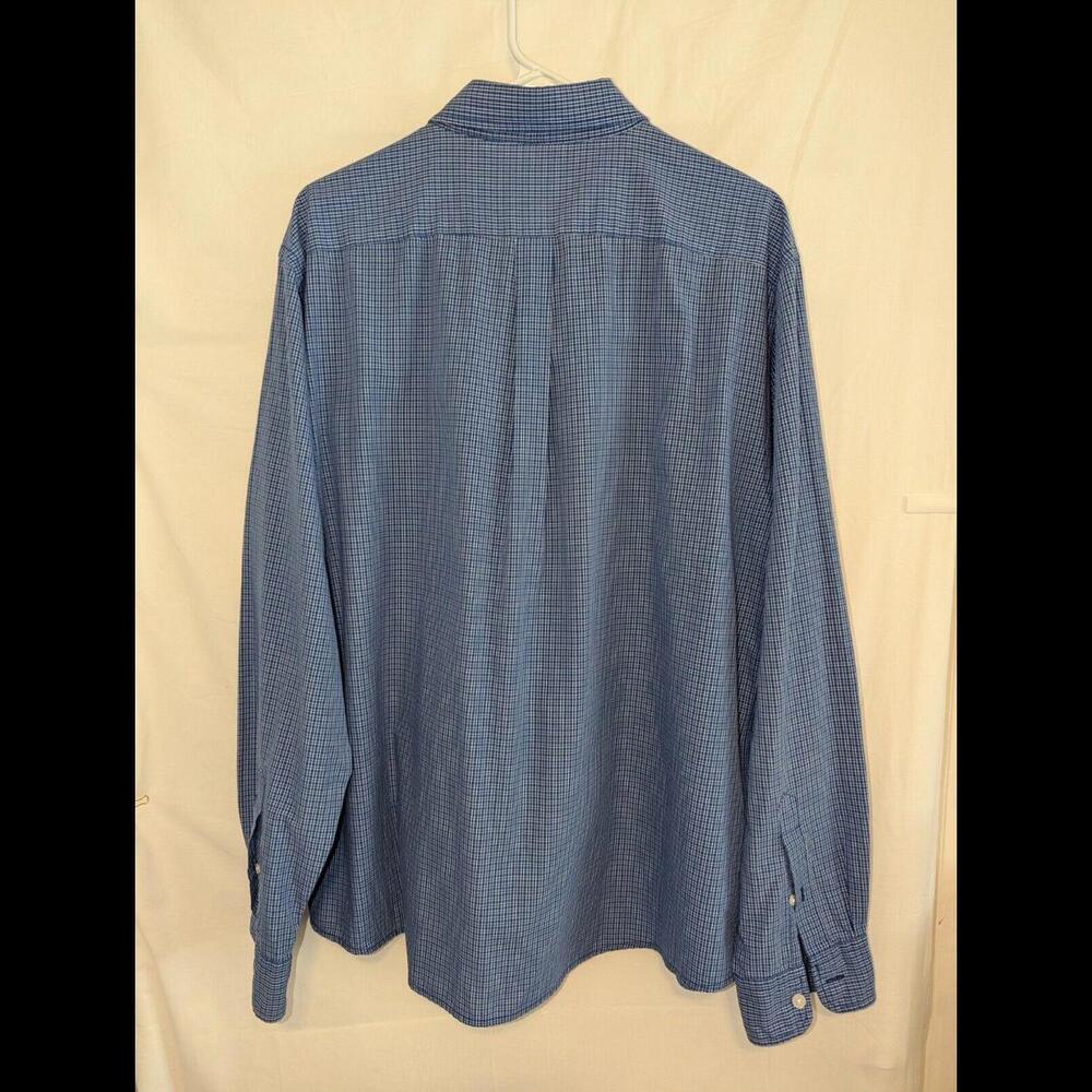 DOCKERS Mens Size XL Dress Shirt Long Sleeve Green Plaid Button Up/Blue - Picture 5 of 5